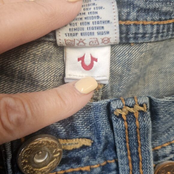 Vintage True Religion Big T Jeans Straight Leg Button Fly Size 31 Low Rise - Picture 13 of 16